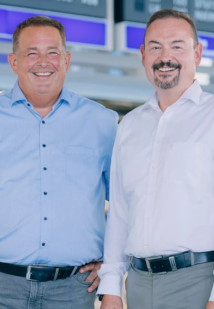 FraAlliance-​Geschäftsführer Jörg Harnisch (links) und Dirk Schusdziara.