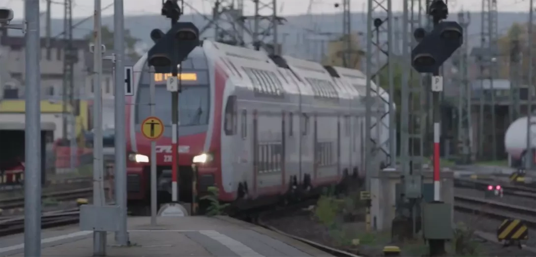 Train arriving on platform