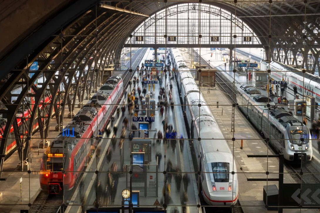 Digital trains train station from above