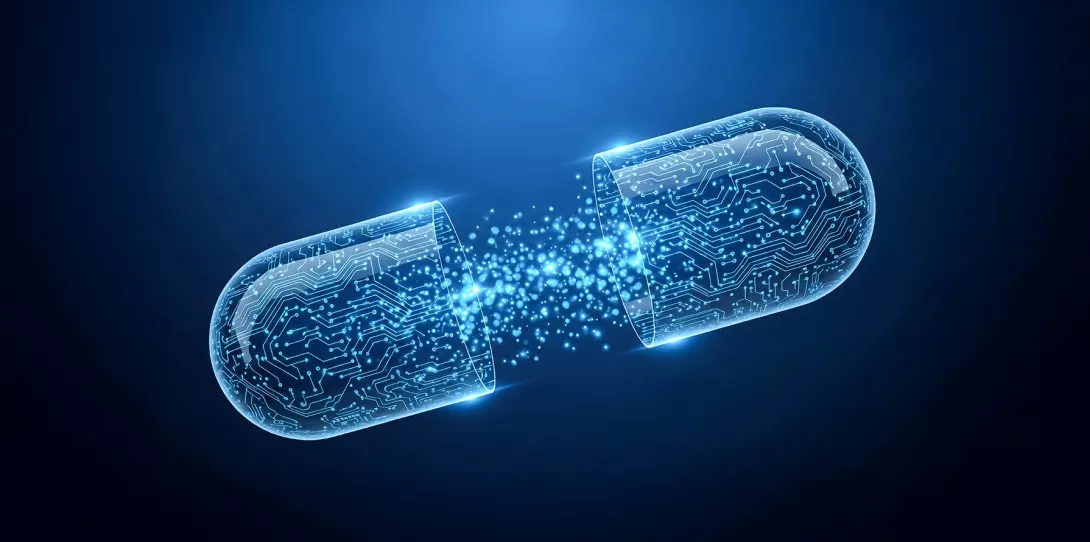 KI in einer Tablette oder Pille Arzneimittel