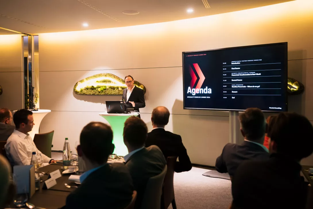 Porsche Consulting Specialty Vehicles Lounge 2026 in Stuttgart