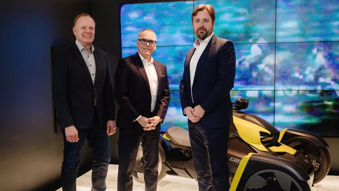 From left: Jan Boris Wintzenburg (Head of Communications & Marketing, Porsche Consutling), Stéphane Bilodeau (Chief Information Officer, BRP), Gregor Harman (Managing Director, Porsche Consulting USA)